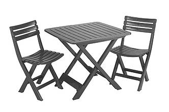 Набор садовой мебели Progarden стол TEVERE и 2 стула BIRKI антрацит производство Италия цвет антрацит