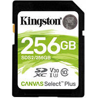 Карта пам'яті Kingston 256GB SDXC class 10 UHS-I U3 Canvas Select Plus (SDS2/256GB) o