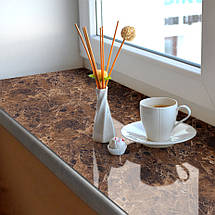 Покрытие для подоконника, мягкое стекло с фотопечатью на скотче Мармур 35 х 100 см, фото 2