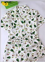 Піжама бавовняна Дитяча в авокадо Піжама для дівчинки