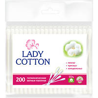 Ватные палочки Lady Cotton в полиэтиленовом пакете 200 шт. (4820048487368) o