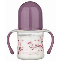 Бутылочка для кормления Baby-Nova Декор, с широким горлышком и ручками, 150 мл, лиловый (3966383)