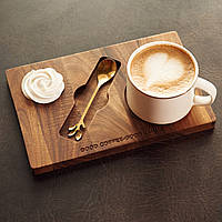 Подставка под кофе Teslyar классическая из натуральной древесины ореха