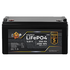 Акумулятор LP LiFePO4 12,8V - 200 Ah (2560Wh) (BMS 100A/50А) пластик