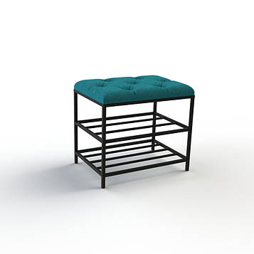 Банкетка для взуття Женева-1 50 см велюр бірюзовий 2-0-9005