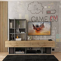 Вітальня Нота (1950х1470х420) стінка графіт/дуб евок