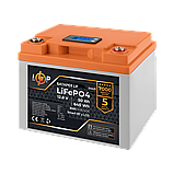 Акумулятор LP LiFePO4 12,8V - 50 Ah (640Wh) (BMS 40A/40А) пластик LCD Smart BT, фото 2