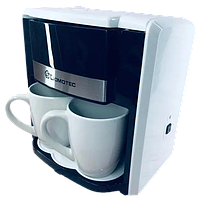 Кофеварка + 2 чашки в комплекте, цвет белый Domotec MS 0706, 220В