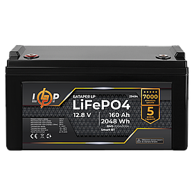 Акумулятор LP LiFePO4 12,8V - 160 Ah (2048Wh) (BMS 200A/100А) пластик Smart BT