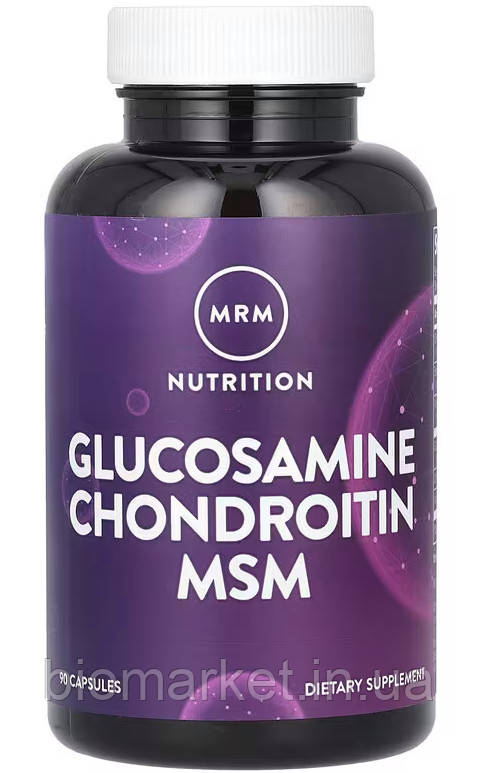 Глюкозамін та хондроїтин з МСМ, 90капс. MRM Nutrition