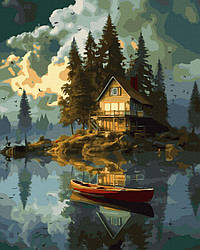 Полотно для малювання Будиночок на озері (ANG709) 40 х 50 см (Без коробки)