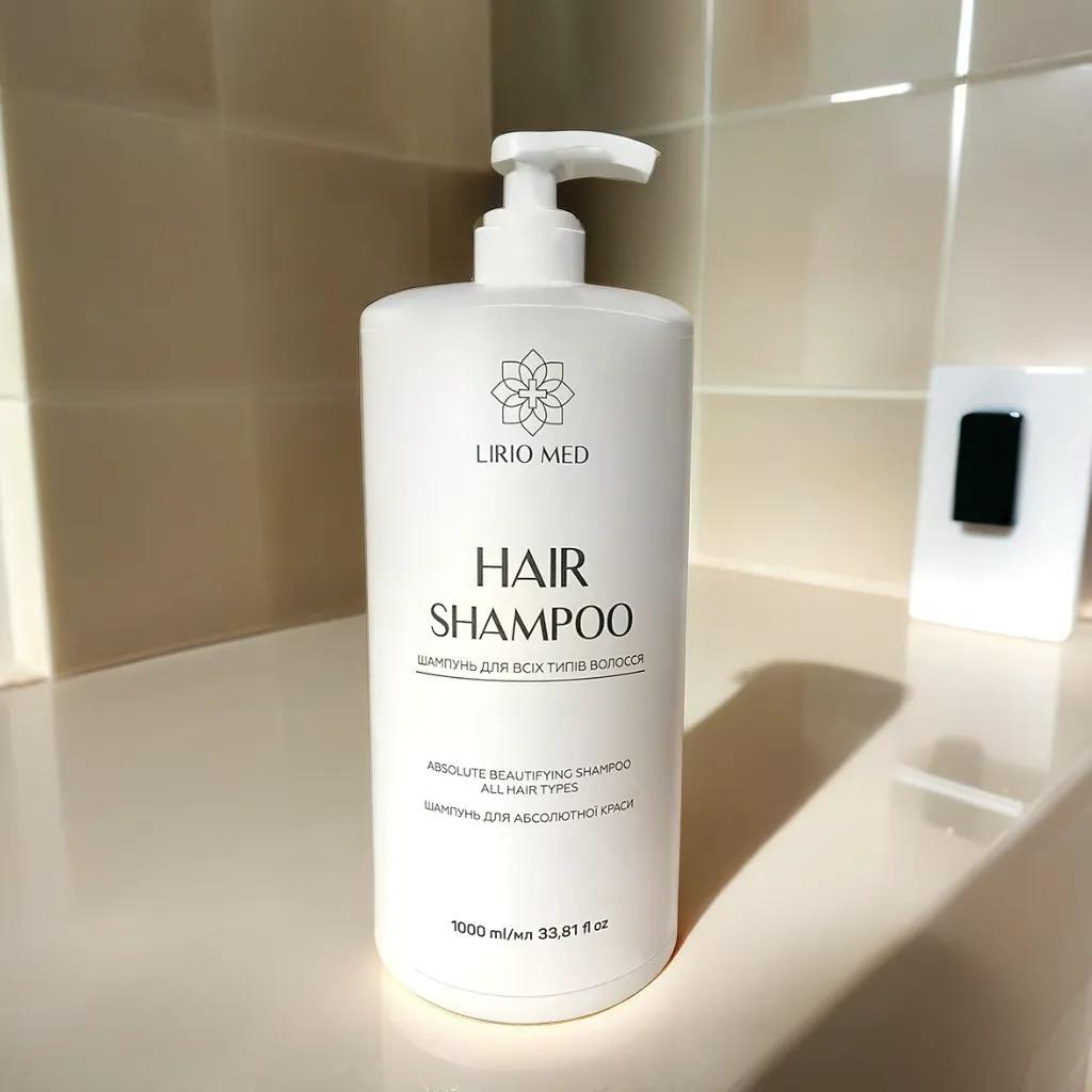 Зволожуючий натуральний шампунь для волосся Lirio Med 1000 мл професійний догляд, фото 1