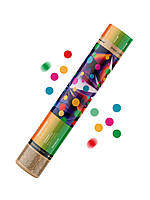 Пневматическая хлопушка: фольга, разноцветные конфетти - кружочки Maxsem CM003, 30 см