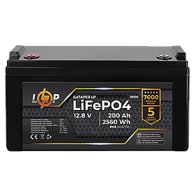 Акумулятор LP LiFePO4 12,8V - 200 Ah (2560Wh) (BMS 150A/75А) пластик для ДБЖ