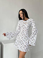 Корсетна софтова сукня міні у квітковий принт Арт. 0649