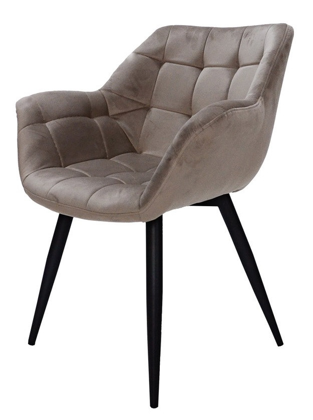 Стілець Elegante чорний каркас / темний беж велюр