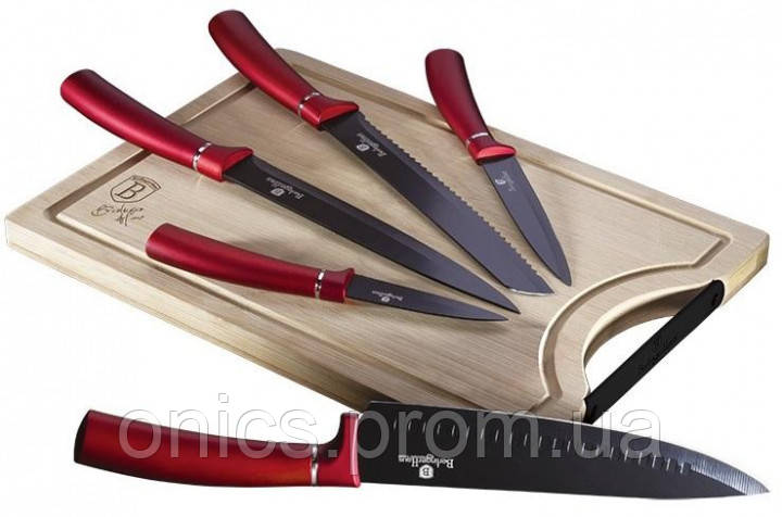 Набор ножей с доской Berlinger Haus Metallic Line BH-2552 6 предметов хорошее качество - фото 1 - id-p2191926802
