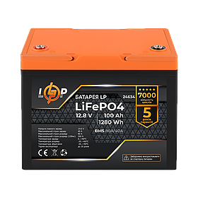 Акумулятор LP LiFePO4 12,8V - 100 Ah (1280Wh) (BMS 80A/40А) пластик