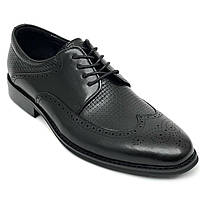 Чоловічі туфлі чорні шкіряні зі шнурівкою весна-осінь Sergio Billini 51234 розмір 40