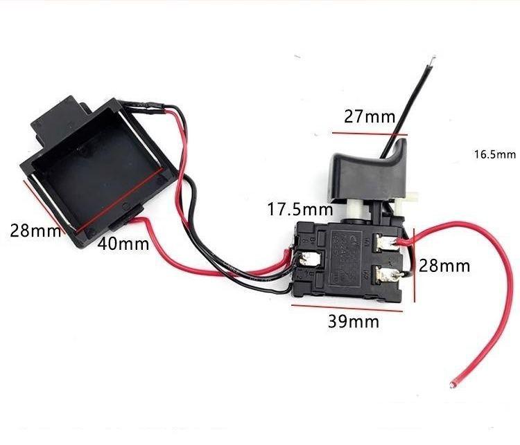 Кнопка для акумуляторного шурупокрута, 21В, 3,9*2,8*1,75 см