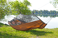 Гамак подвесной с москитной сеткой hammock 240*150 A001 оранжевый