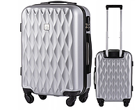 Валіза на колесах міні Wings розмір XS валіза дорожня сіра валіза ручна поклажа стильна валіза
