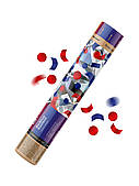 Пневматична хлопавка: фольга, червоне та синє конфетті Maxsem CM010, 30 см