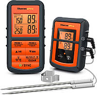 Беспроводной двухканальный термометр (до 100 м) ThermoPro TP-08S (0-300 °С) в прорезиненном корпусе