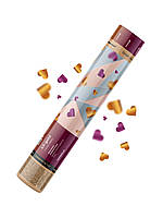 Пневматична хлопавка Весільна: фольга, золоті та фіолетові Серця Maxsem CM014, 30 см