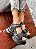 Легкие женские босоножки черного цвета, спортивные летние сандалии на липучке 37
