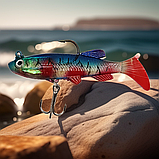 Воблер силіконовий із віброхвостом заглиблений 8 см/14г Приманка на хижака, фото 9