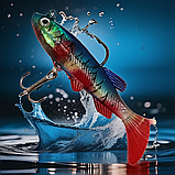 Воблер силіконовий із віброхвостом заглиблений 8 см/14г Приманка на хижака, фото 6