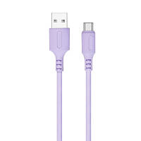 Дата кабель USB 2.0 AM to Type-C 1.0m soft silicone violet ColorWay CW-CBUC044-PU OIU