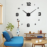 Настінний годинник із 3д ефектом diy clock new Самоклейний дизайнерський годинник на стіну Конструктор годинника, фото 7