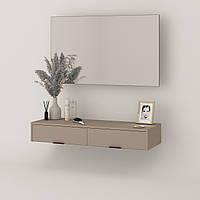 Современный стильный коричневый женский подвесной туалетний столик консоль с зеркалом для макияжа в спальню TK Сан Маріно