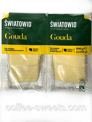 Сир Гауда Gouda Swiatowid (2*250) 500 г нарізка, фото 1