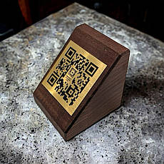 Підставка для меню - qr кода на стіл в ресторан кафе бар паб з лого закладу 10х6 см "Піфагор"
