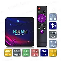 Смарт ТВ приставка H96 MAX V11 4/64 Гб Smart TV Box Android 11