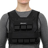 Жилет-обтяжувач 15 кг регульований Adjustable Weighted Vest чорний (TA-7815-15)