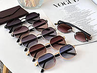 Фігурні жіночі окуляри сонцезахисні в стильній металевій оправі, Мікс кольорів