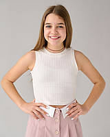 Топ чорний для дівчинки широкий рубчик тм BossKids розмір 164 см