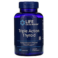Підтримка Щитовидної Залози, Тіроід потрійної дії, Triple Action Thyroid, Life Extension, 60 вегетаріанських