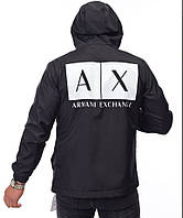Armani мужская легкая модная брендовая куртка ветровка осень весна лето Армани черная 003