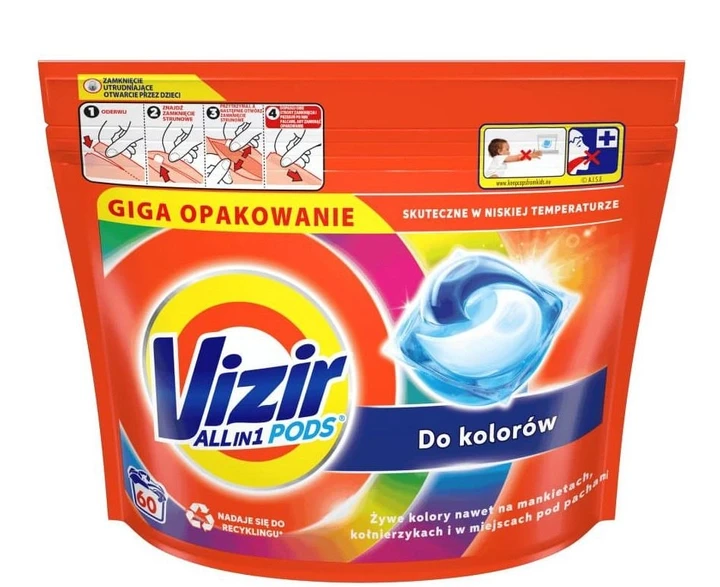 Капсули для прання Vizir All in 1 Pods "Color" (60шт.)