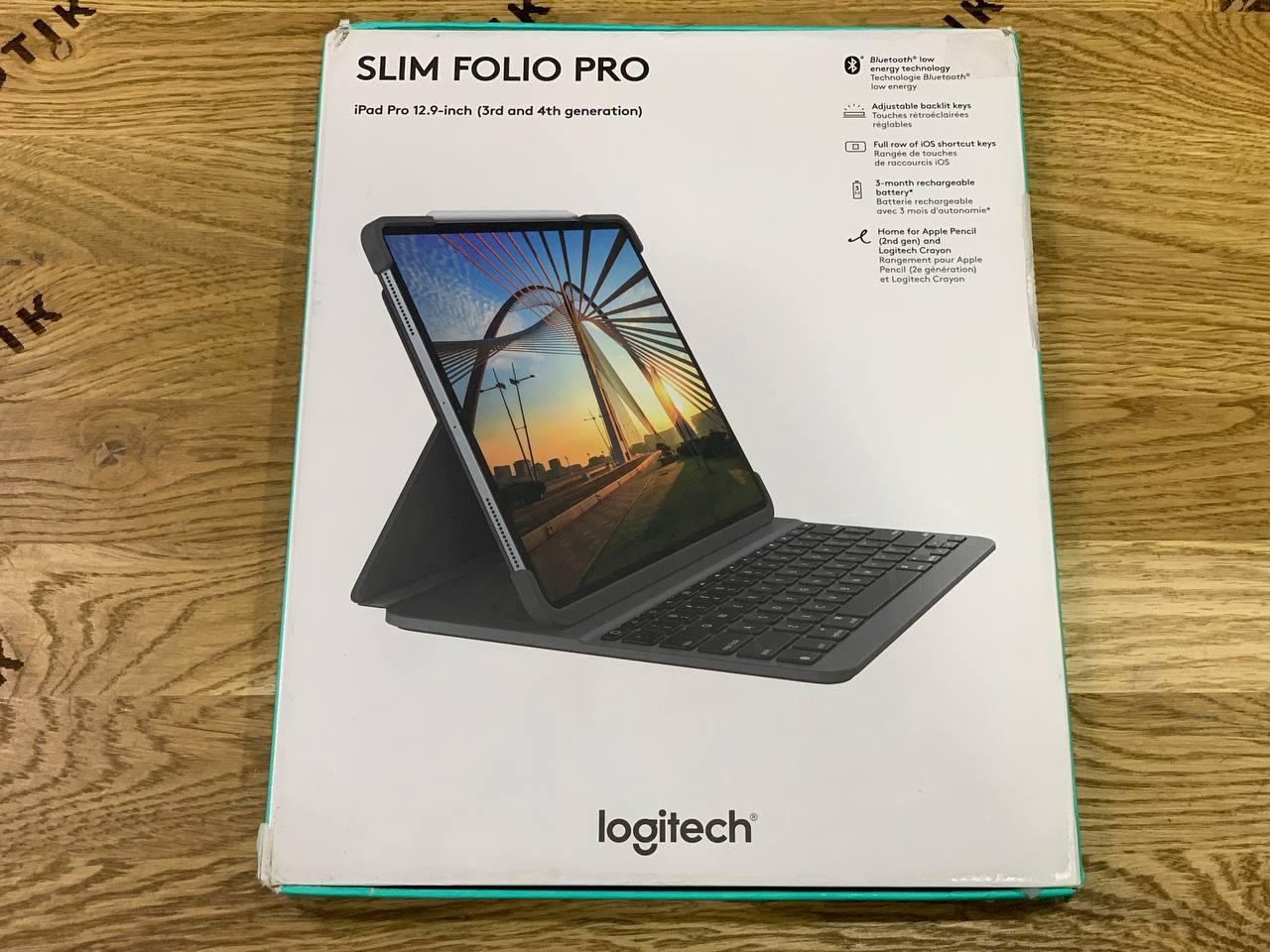 Чохол-клавіатура Logitech SLIM FOLIO PRO для iPad Pro 12.9" (3-те та 4-те покоління) (920-009703) Новий