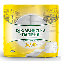 /Бумах туал целюлоззолото по 4 керм на гільзі 4х сл білий КОХАВІНКА