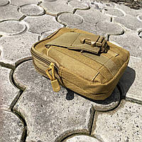 Тактическая сумка - подсумок для телефона, система MOLLE органайзер тактический из кордуры. AC-709 Цвет: койот