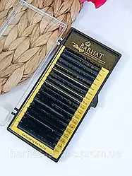 Вії для нарощування чорні Barhat Lashes Мікс довжин B 0.1 8-12