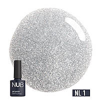 Гель-лак NUB Night Light NL01 (серебристый, светоотражающий), 8 мл