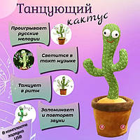 Танцюючий кактус співаючий 120 пісень з підсвічуванням Dancing Cactus TikTok іграшка TP-237 Повторюшка кактус mun